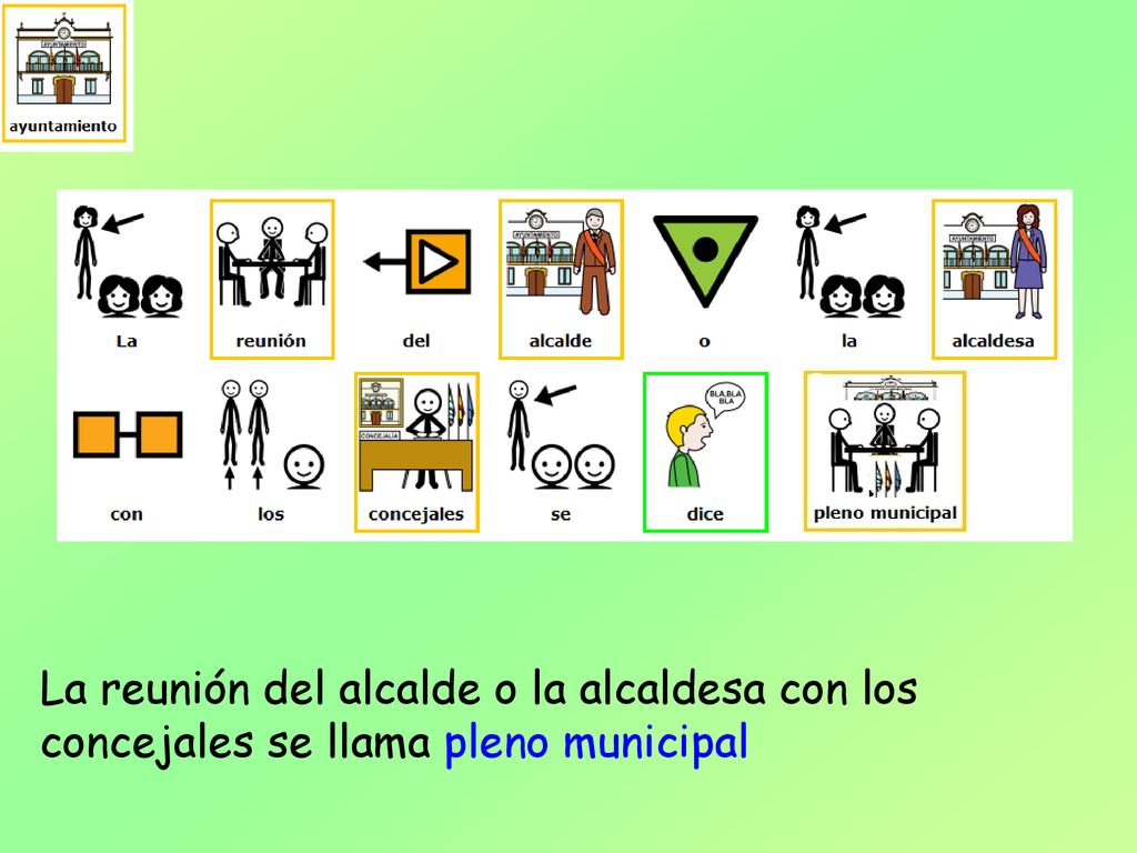 La reunión del alcalde o la alcaldesa con los concejales se llama pleno municipal