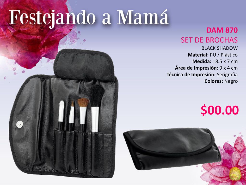 $00.00 DAM 870 SET DE BROCHAS BLACK SHADOW Material: PU / Plástico