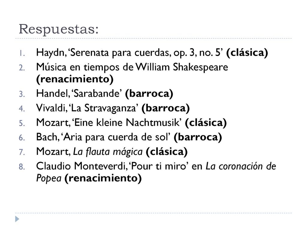 Respuestas: Haydn, ‘Serenata para cuerdas, op. 3, no. 5’ (clásica)