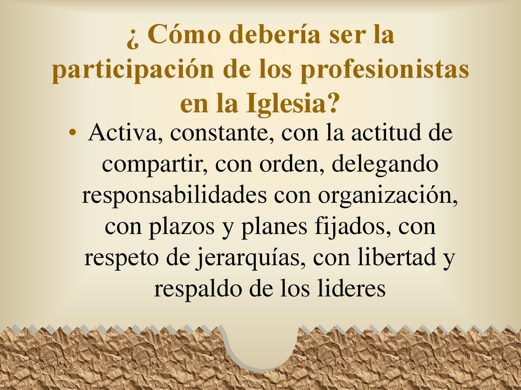 ¿ Cómo debería ser la participación de los profesionistas en la Iglesia