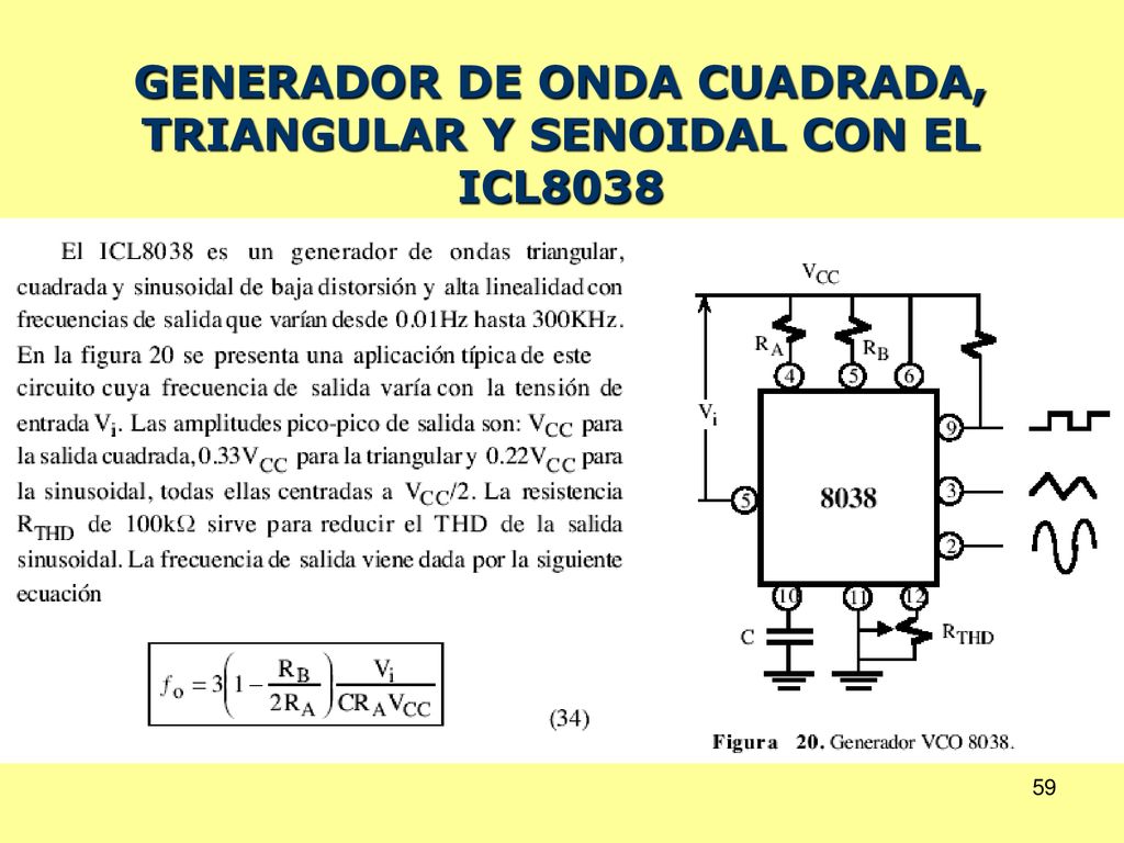 GENERADOR DE ONDA CUADRADA, TRIANGULAR Y SENOIDAL CON EL ICL8038