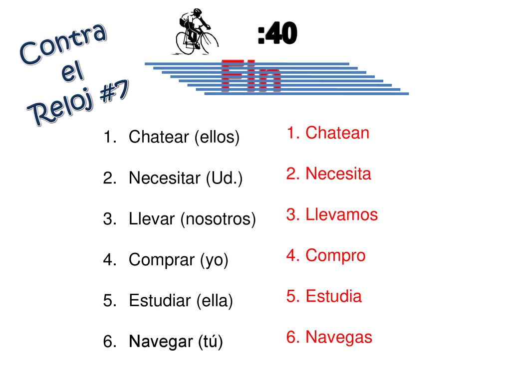 Fin :40 Contra el Reloj #7 Chatean Chatear (ellos) Necesita