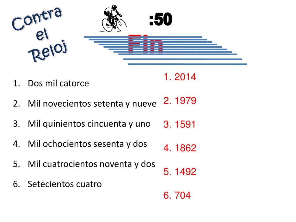Fin :50 Contra el Reloj 2014 Dos mil catorce