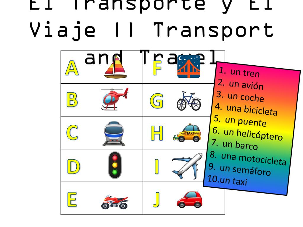 El Transporte y El Viaje || Transport and Travel