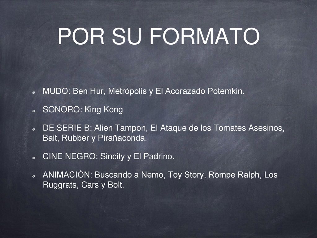 POR SU FORMATO MUDO: Ben Hur, Metrópolis y El Acorazado Potemkin.