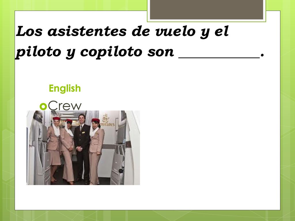 Los asistentes de vuelo y el piloto y copiloto son ___________.