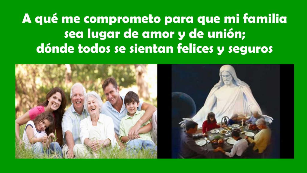 A qué me comprometo para que mi familia sea lugar de amor y de unión; dónde todos se sientan felices y seguros