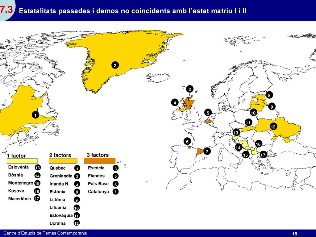 Estatalitats passades i demos no coincidents amb l’estat matriu I i II