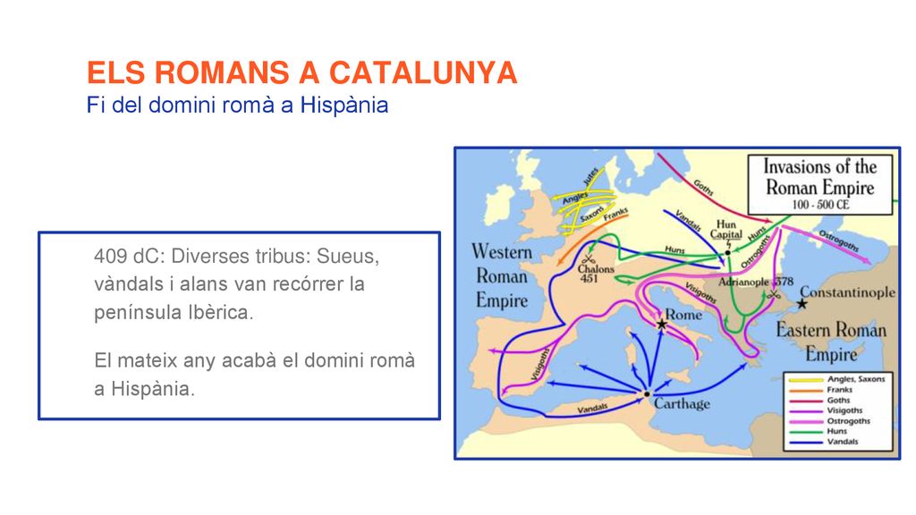 ELS ROMANS A CATALUNYA Fi del domini romà a Hispània