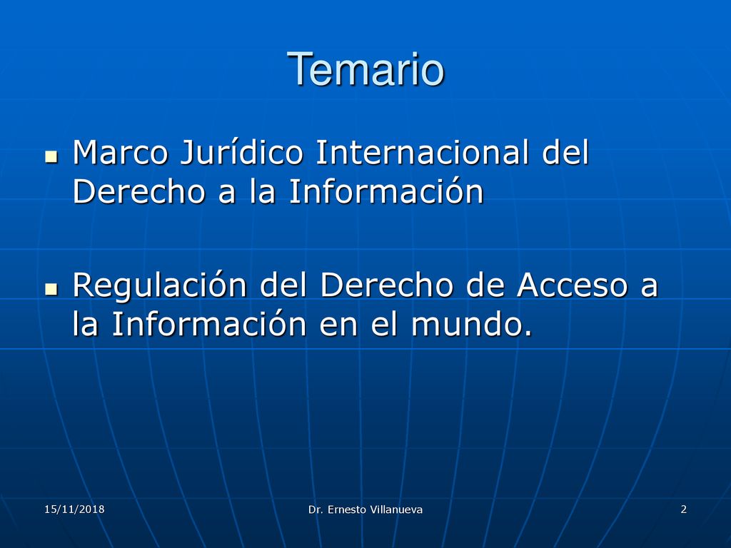 Temario Marco Jurídico Internacional del Derecho a la Información
