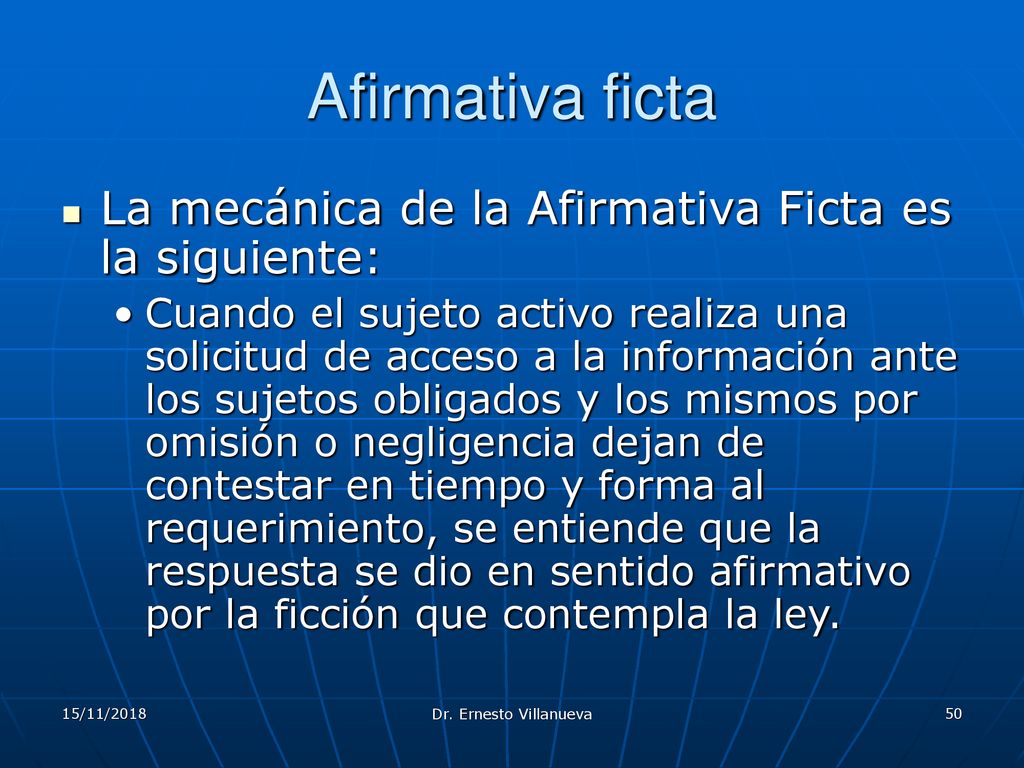 Afirmativa ficta La mecánica de la Afirmativa Ficta es la siguiente: