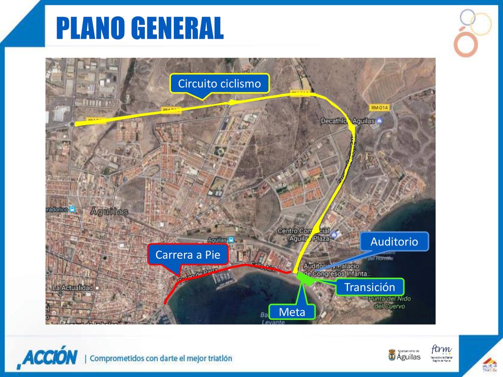 PLANO GENERAL Circuito ciclismo Auditorio Carrera a Pie Transición