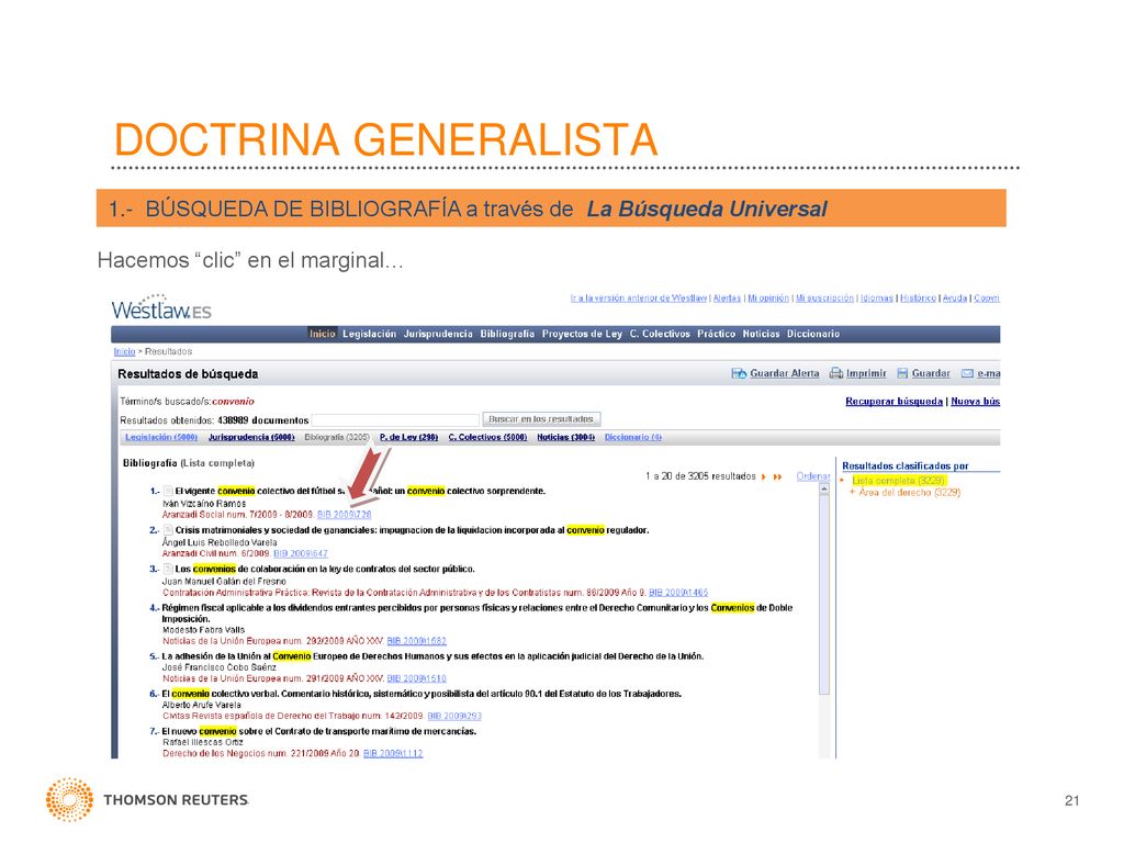 DOCTRINA GENERALISTA 1.- BÚSQUEDA DE BIBLIOGRAFÍA a través de La Búsqueda Universal.