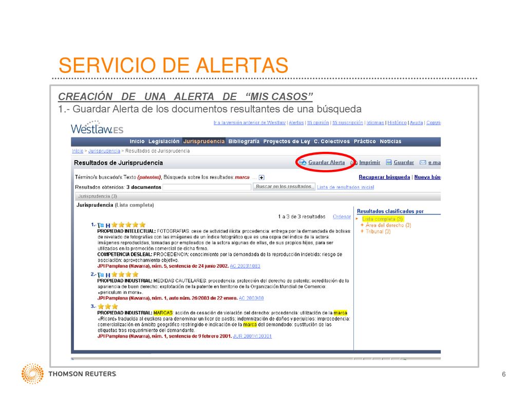 SERVICIO DE ALERTAS CREACIÓN DE UNA ALERTA DE MIS CASOS