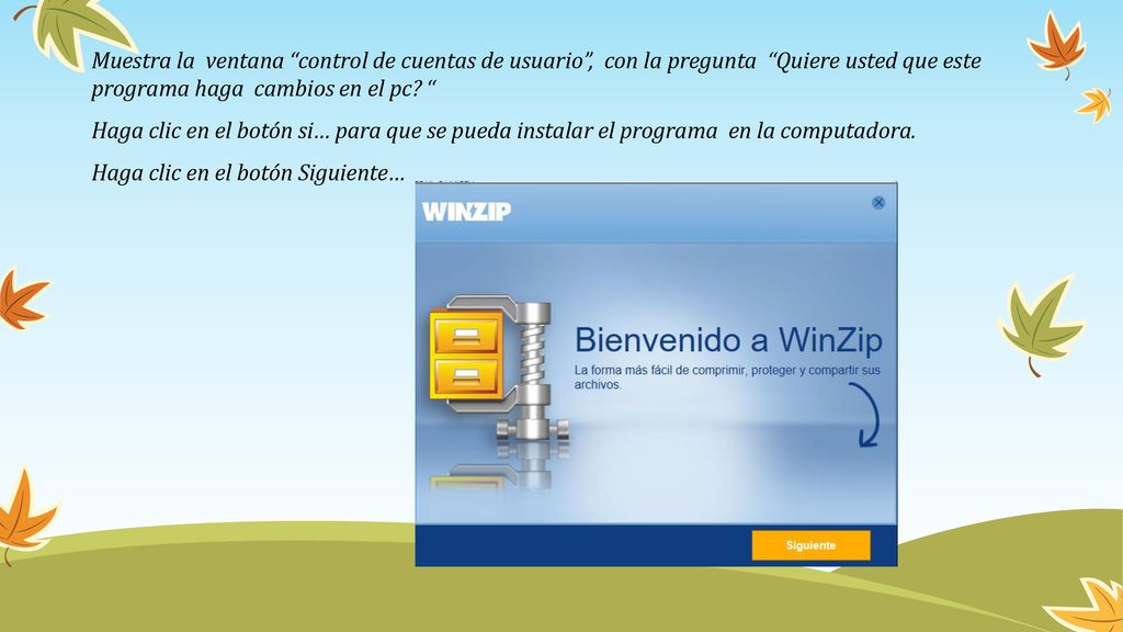 Muestra la ventana control de cuentas de usuario , con la pregunta Quiere usted que este programa haga cambios en el pc