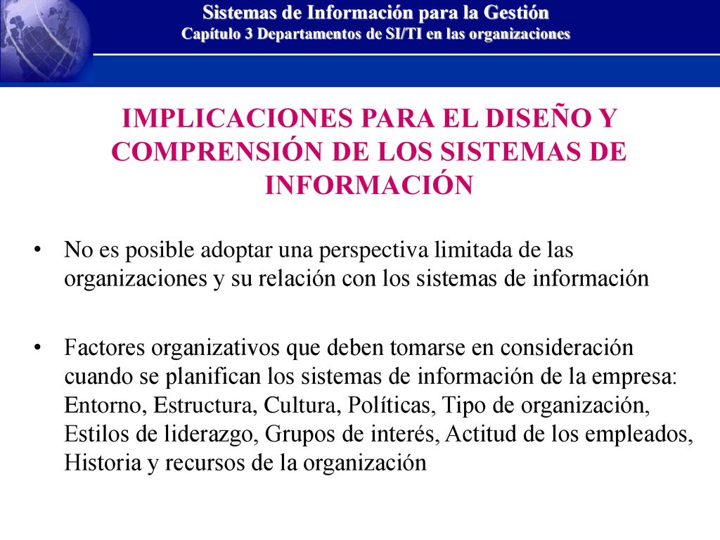 IMPLICACIONES PARA EL DISEÑO Y COMPRENSIÓN DE LOS SISTEMAS DE INFORMACIÓN