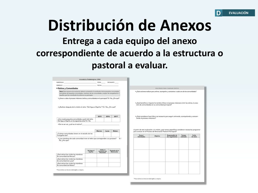 Distribución de Anexos