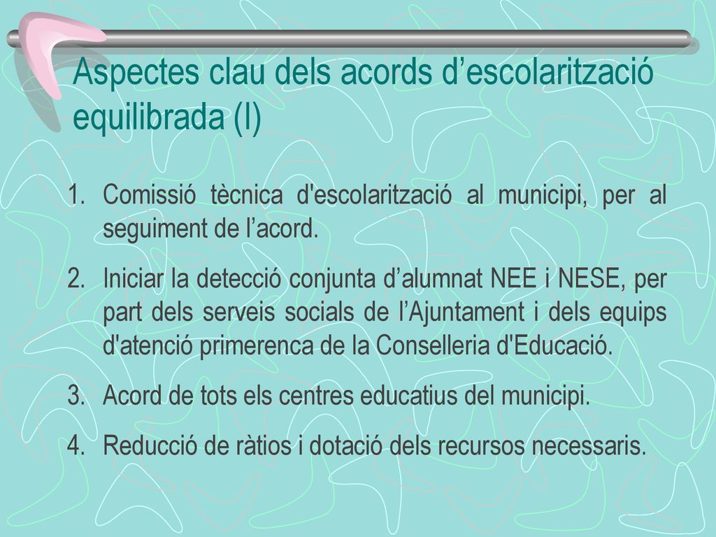Aspectes clau dels acords d’escolarització equilibrada (I)
