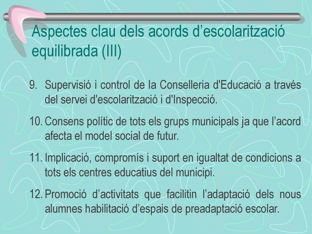 Aspectes clau dels acords d’escolarització equilibrada (III)