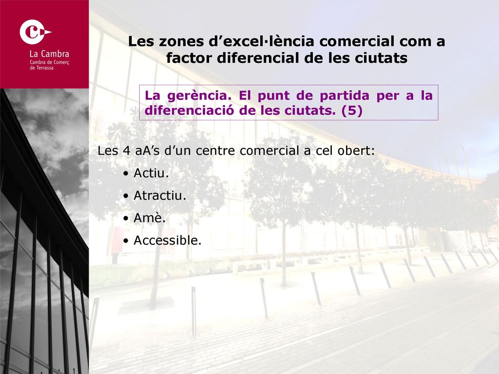 Les zones d’excel·lència comercial com a factor diferencial de les ciutats