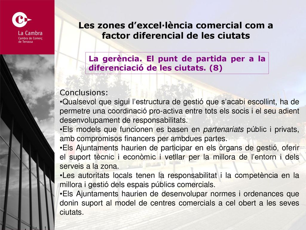 Les zones d’excel·lència comercial com a factor diferencial de les ciutats