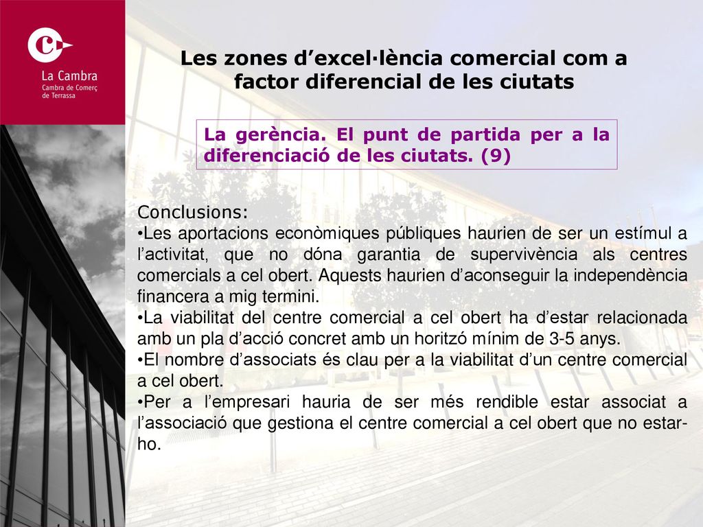 Les zones d’excel·lència comercial com a factor diferencial de les ciutats