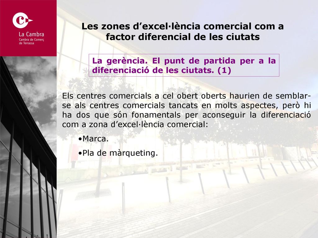 Les zones d’excel·lència comercial com a factor diferencial de les ciutats