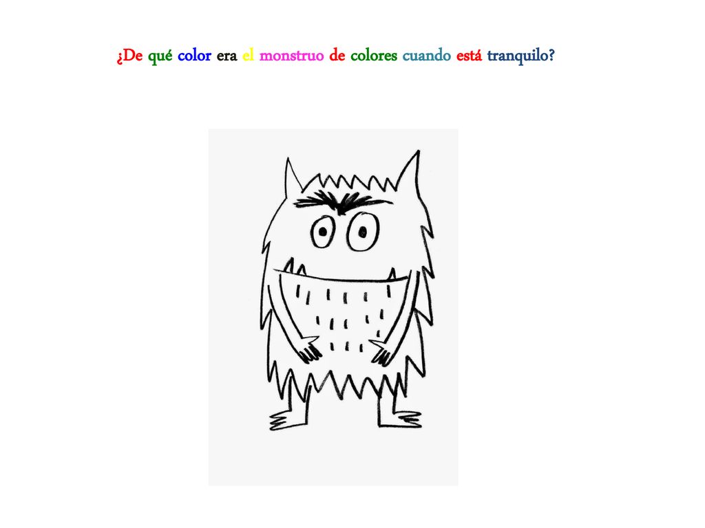 ¿De qué color era el monstruo de colores cuando está tranquilo