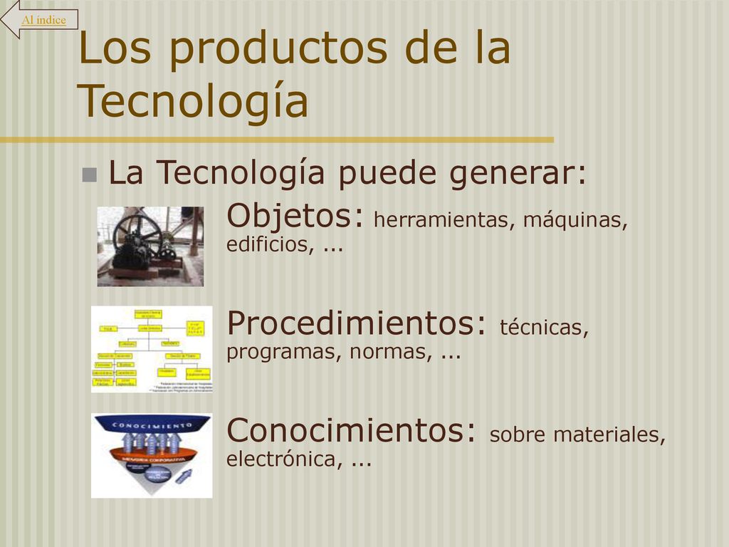 Los productos de la Tecnología