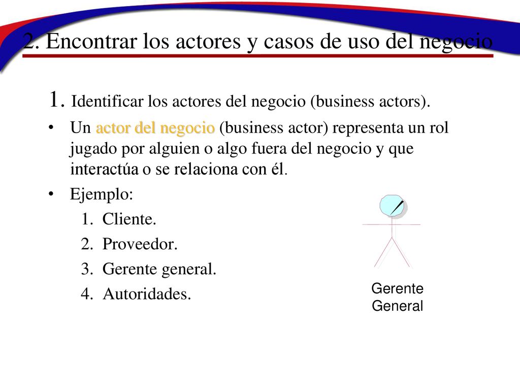 2. Encontrar los actores y casos de uso del negocio