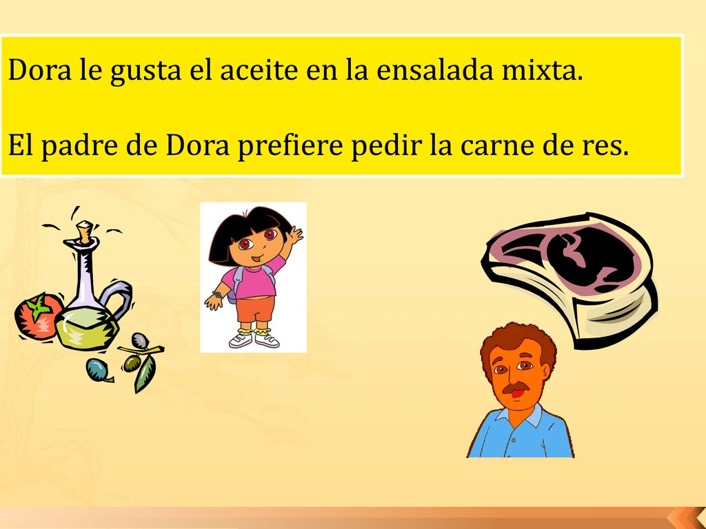 Dora le gusta el aceite en la ensalada mixta