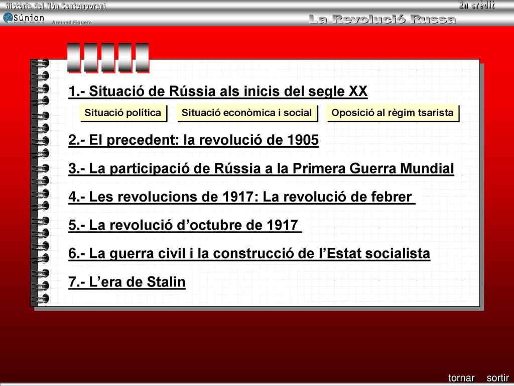 _____ 1.- Situació de Rússia als inicis del segle XX