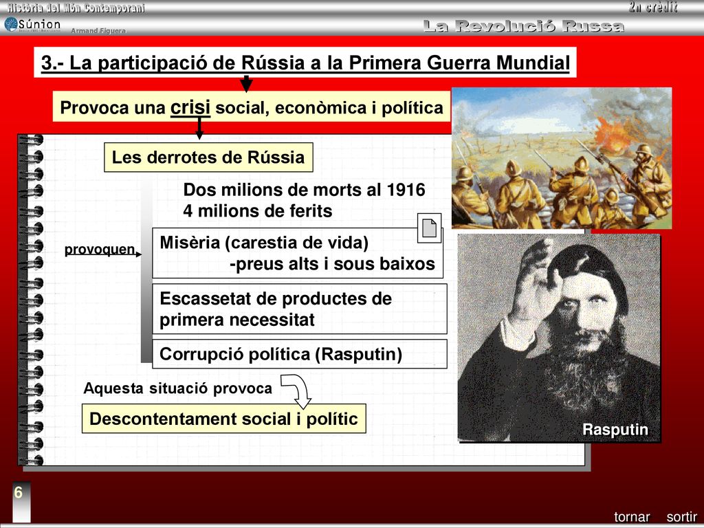 3.- La participació de Rússia a la Primera Guerra Mundial