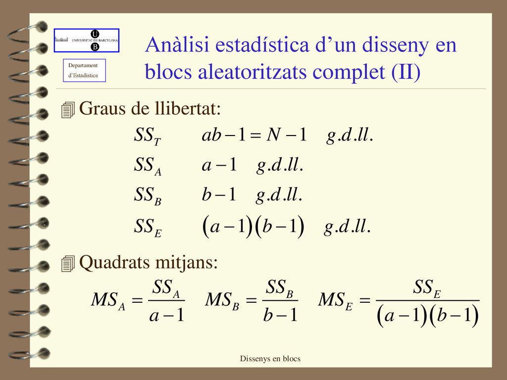 Anàlisi estadística d’un disseny en blocs aleatoritzats complet (II)