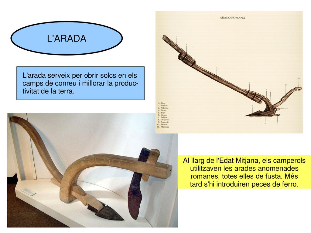 L ARADA L arada serveix per obrir solcs en els