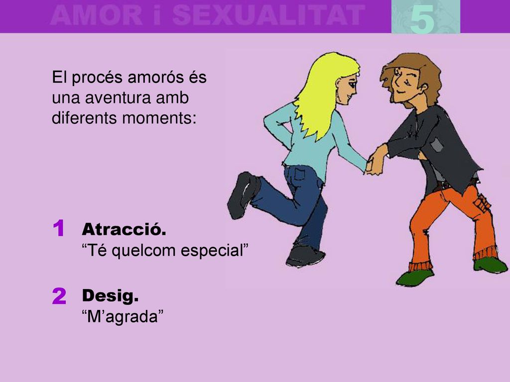 5 1 2 El procés amorós és una aventura amb diferents moments: