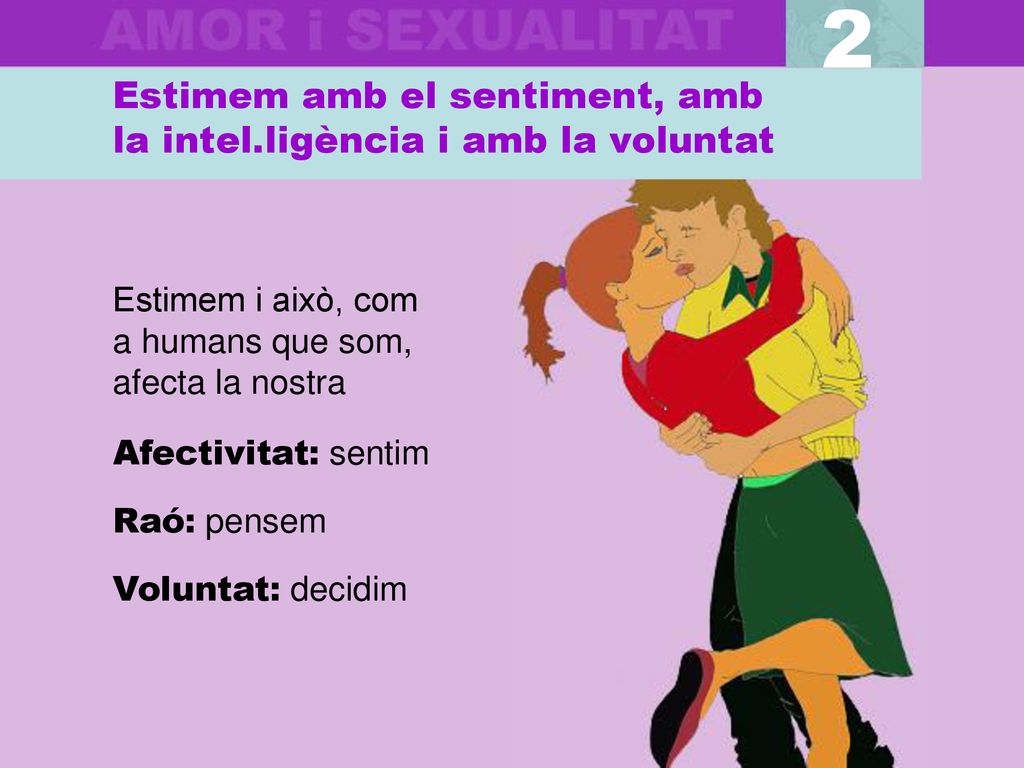 2 Estimem amb el sentiment, amb la intel.ligència i amb la voluntat