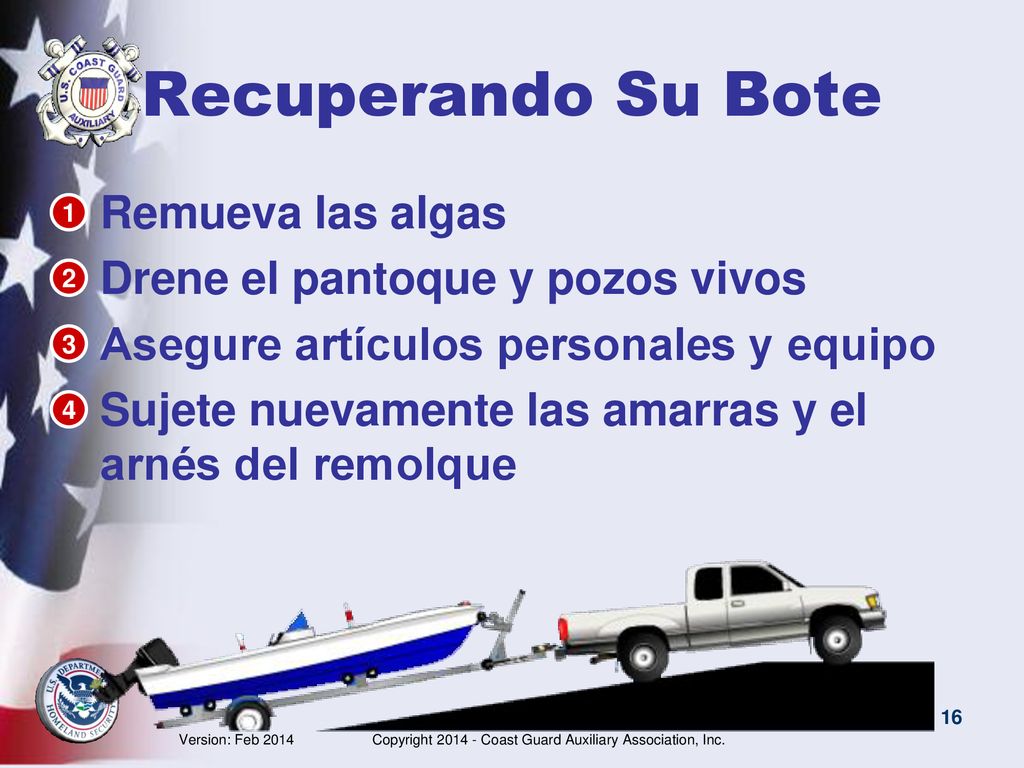 Recuperando Su Bote Remueva las algas Drene el pantoque y pozos vivos
