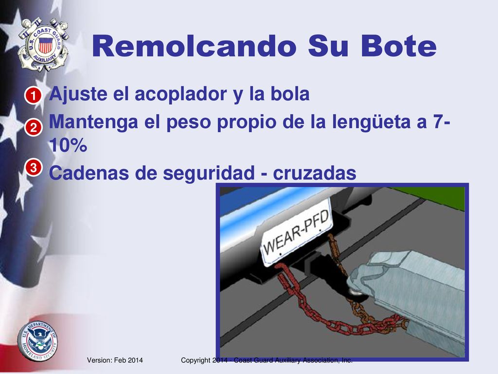 Remolcando Su Bote Ajuste el acoplador y la bola