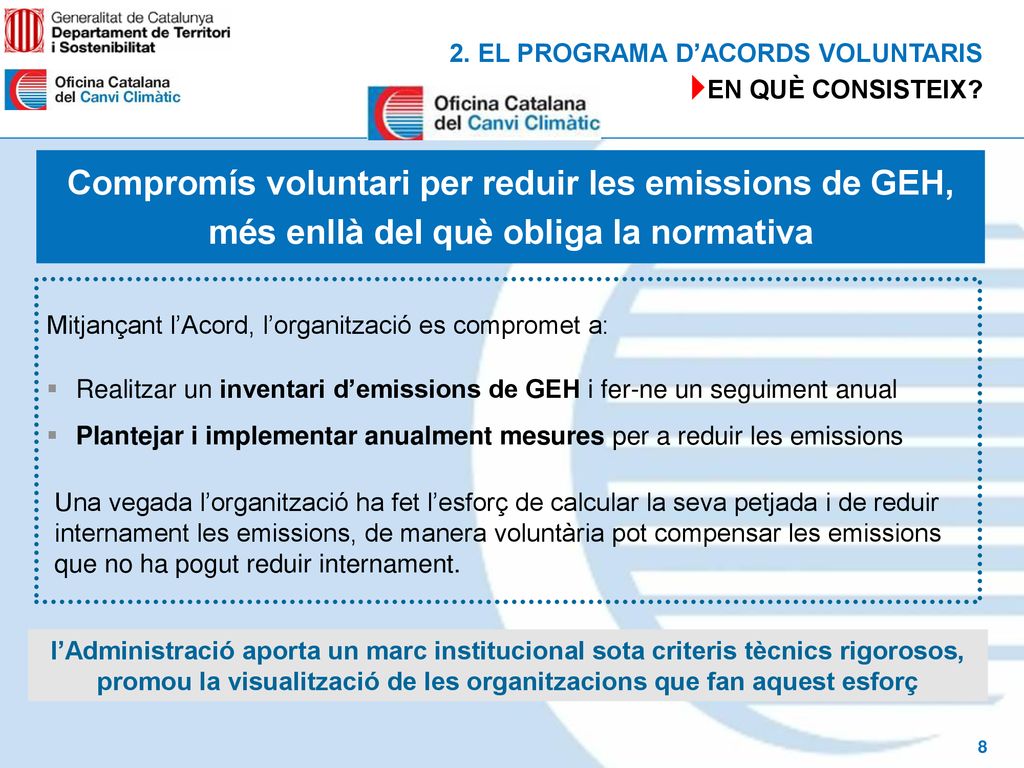 2. EL PROGRAMA D’ACORDS VOLUNTARIS EN QUÈ CONSISTEIX
