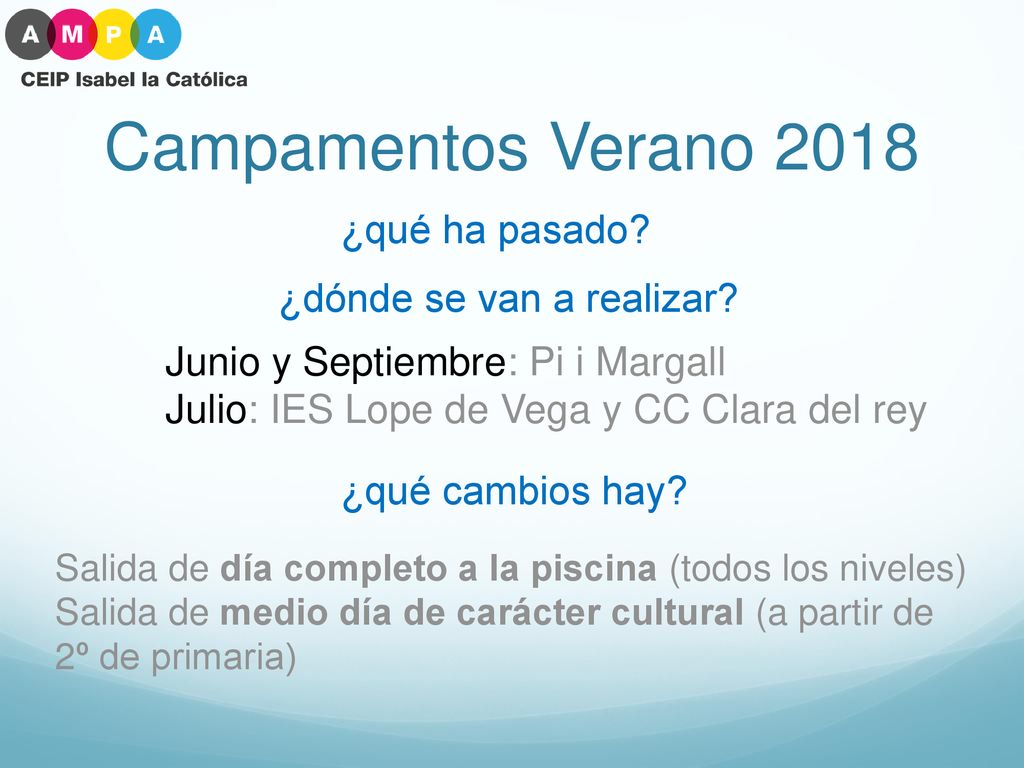 Campamentos Verano 2018 ¿qué ha pasado ¿dónde se van a realizar
