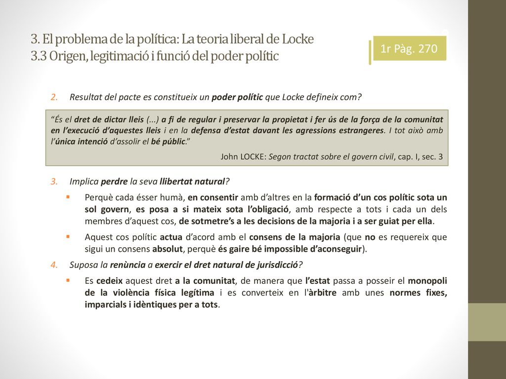3. El problema de la política: La teoria liberal de Locke 3
