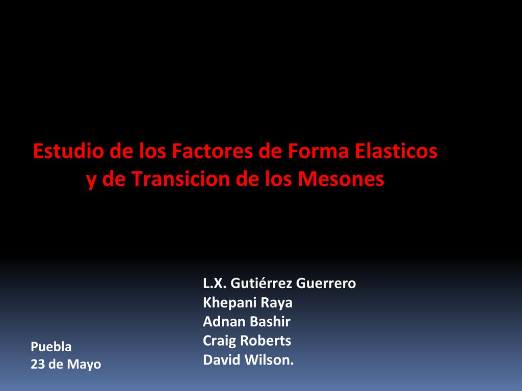 Estudio de los Factores de Forma Elasticos y de Transicion de los Mesones