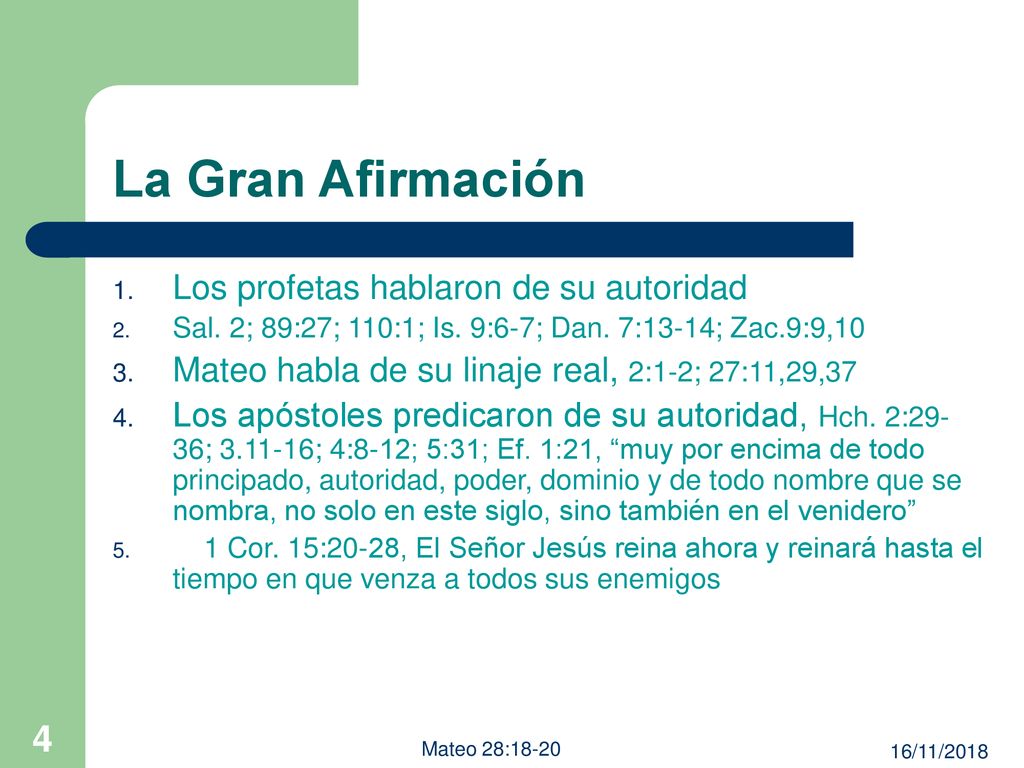 La Gran Afirmación Los profetas hablaron de su autoridad