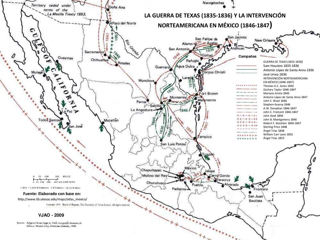 LA GUERRA DE TEXAS ( ) Y LA INTERVENCIÓN NORTEAMERICANA EN MÉXICO ( )