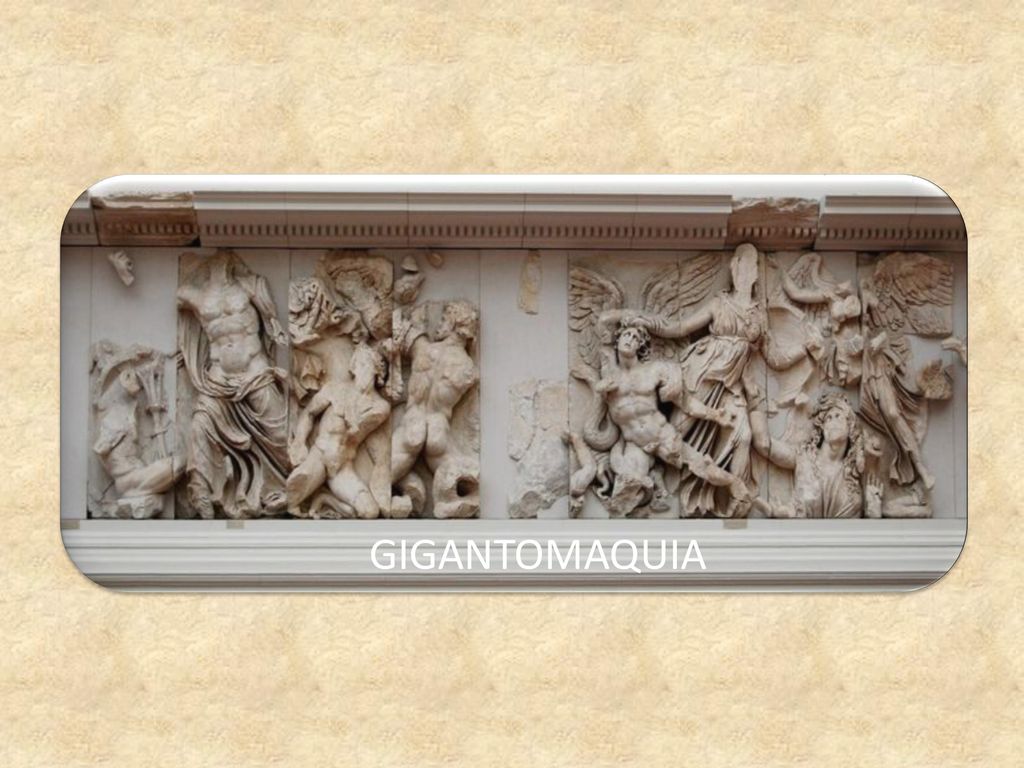 Es el enfrentamiento de los Gigantes contra los dioses olímpicos ayudados especialmente por Hércules. Fueron aniquilados por ellos.
