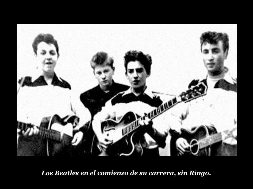 Los Beatles en el comienzo de su carrera, sin Ringo.