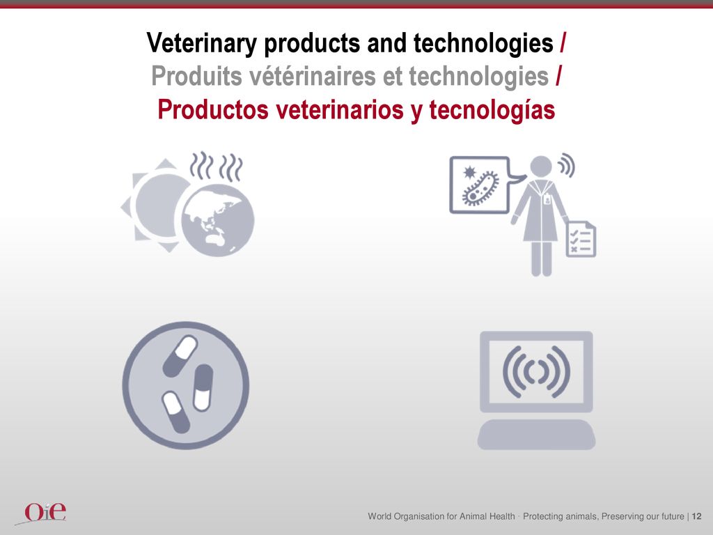 Veterinary products and technologies / Produits vétérinaires et technologies / Productos veterinarios y tecnologías