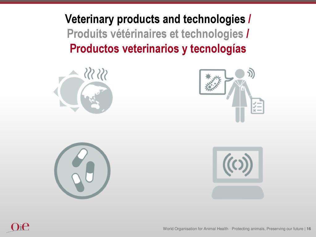 Veterinary products and technologies / Produits vétérinaires et technologies / Productos veterinarios y tecnologías