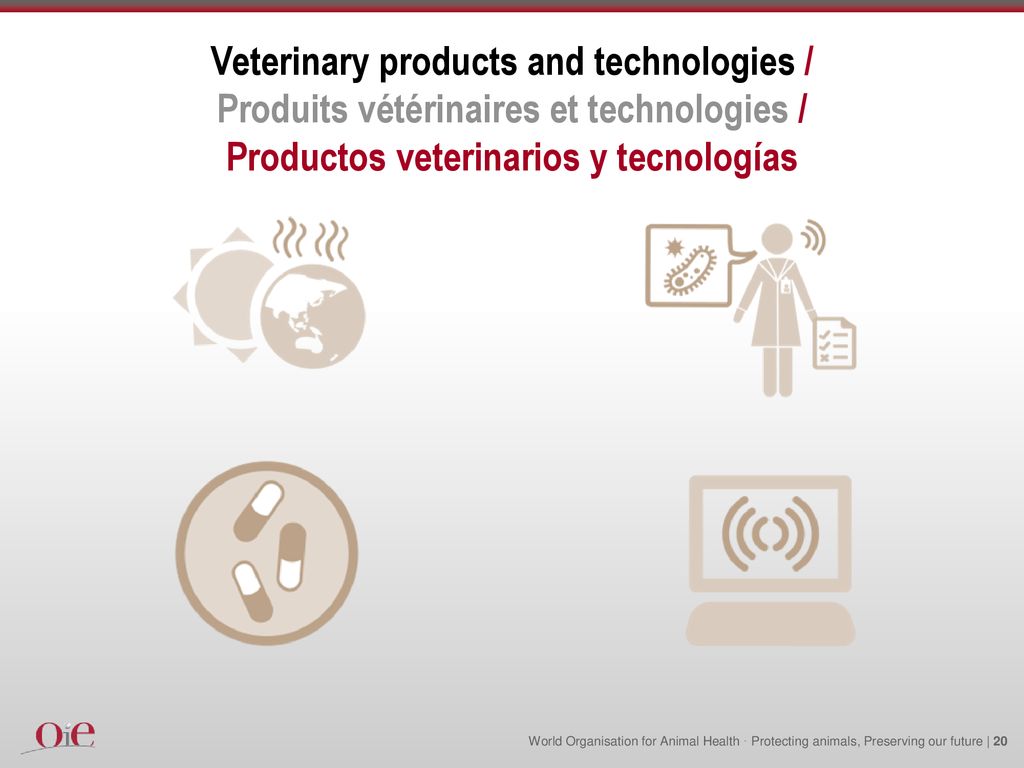 Veterinary products and technologies / Produits vétérinaires et technologies / Productos veterinarios y tecnologías